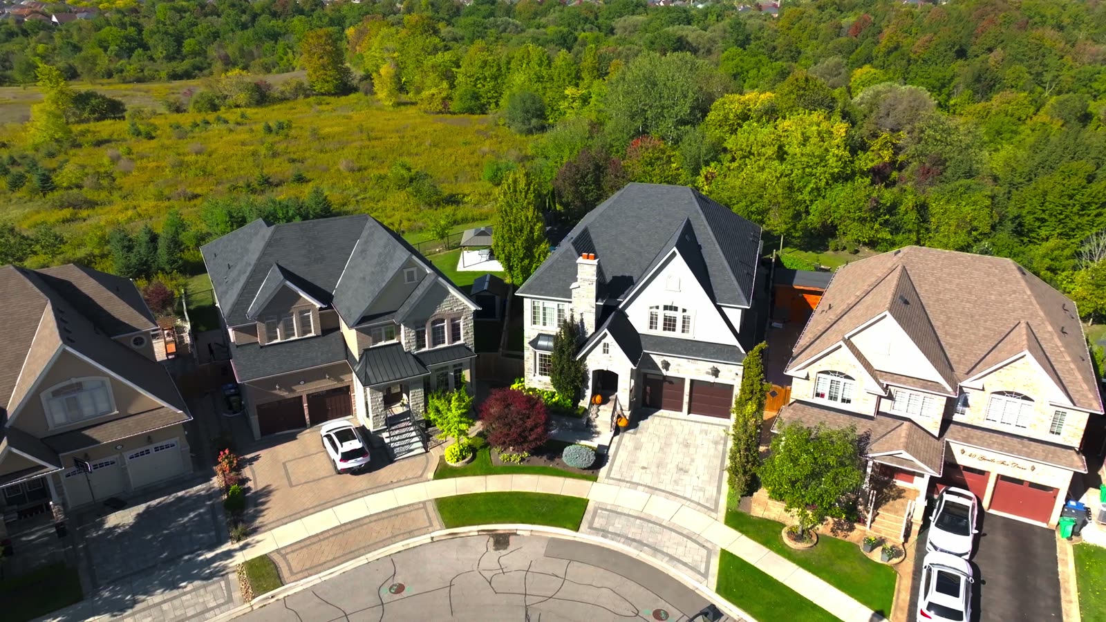 Drone view of the home and street